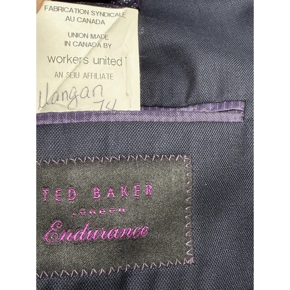 Ted Baker Suit Jacket Mens 42R Navy Wool Endurance Jones CT Blazer Business Work